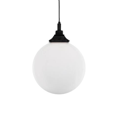 PELAGIA OPAL Glass Globe Bathroom Pendant Ceiling Light - 30cm in Black