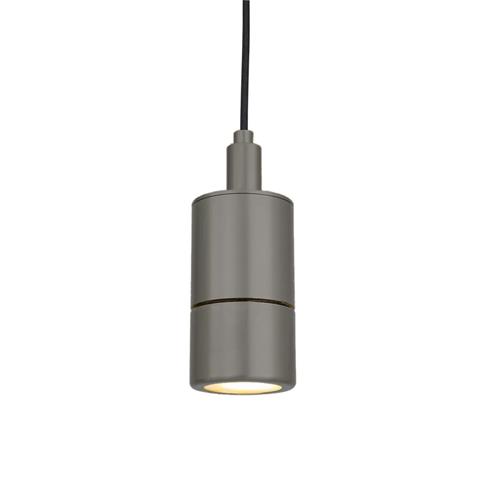 ENNIS BRASS Cylindrical Bathroom Spot Pendant Ceiling Light - IP44 in Antique Silver