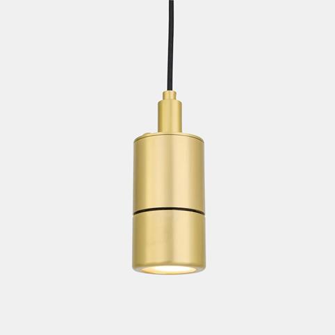 ENNIS BRASS Cylindrical Bathroom Spot Pendant Ceiling Light - IP44 in Satin Brass