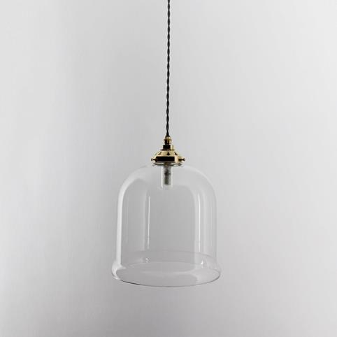 HYTHE BATHROOM Clear Glass Pendant Light - Medium in Polished Brass