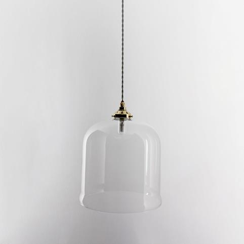 HYTHE BATHROOM Clear Glass Pendant Light - Large in Polished Brass
