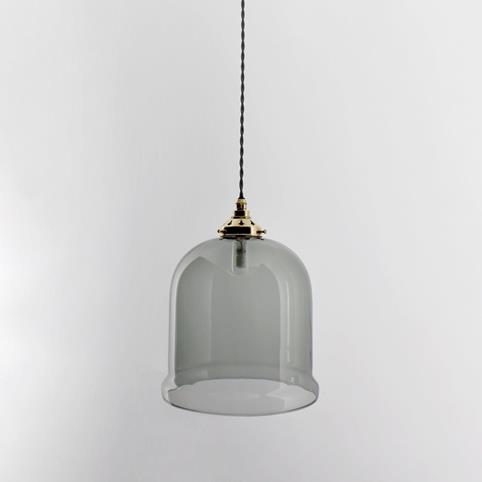 HYTHE BATHROOM Smoked Glass Pendant Light - Medium in Polished Brass
