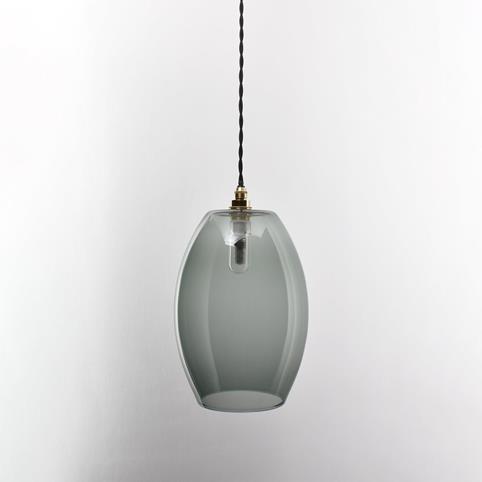 CAMBER BATHROOM Smoked Glass Pendant Light - Large in Polished Brass
