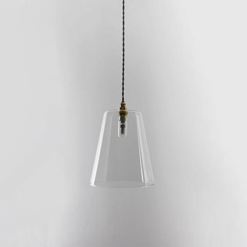 NEWBURY BATHROOM Clear Glass Pendant light - Large in Polished Brass