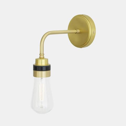SOLID INDUSTRIAL Bathroom Wall Light IP65 Rated in Satin Brass
