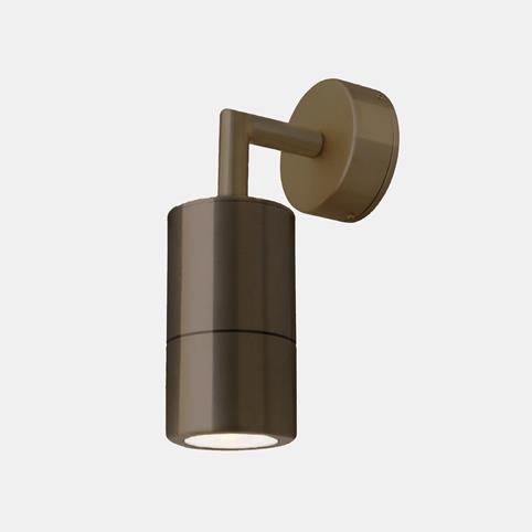 ENNIS BRASS Cylindrical Bathroom Spot Wall Light - IP44 in Antique Brass