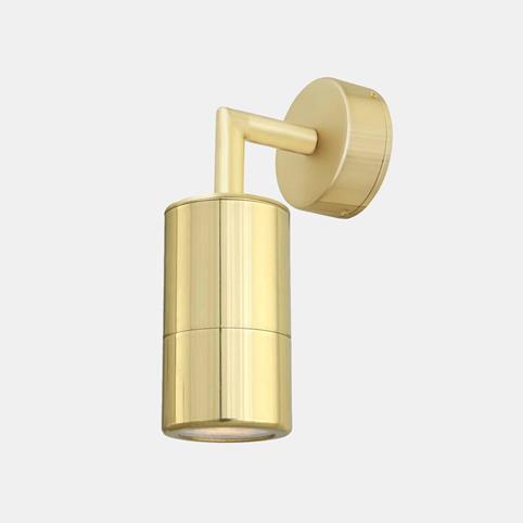 ENNIS BRASS Cylindrical Bathroom Spot Wall Light - IP44 in Polished Brass