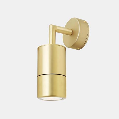 ENNIS BRASS Cylindrical Bathroom Spot Wall Light - IP44 in Satin Brass