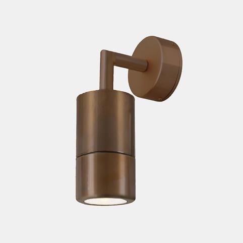 ENNIS BRASS Cylindrical Bathroom Spot Wall Light - IP65 in Antique Brass