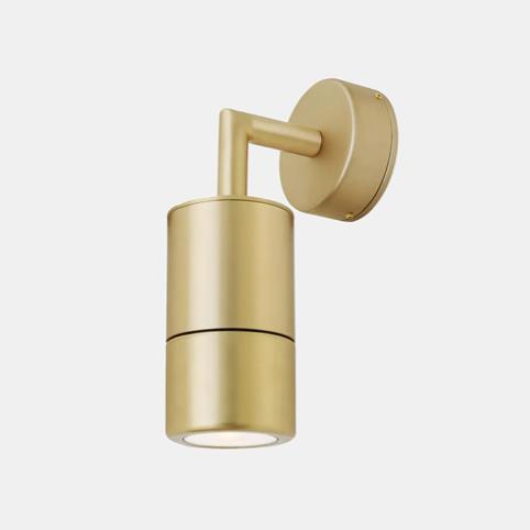 ENNIS BRASS Cylindrical Bathroom Spot Wall Light - IP65 in Natural Brass