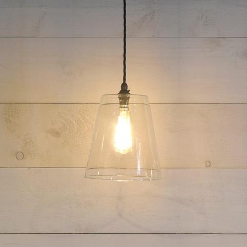 WONKY NEWBURY CLEAR Glass Pendant Light - Large in Antique Brass