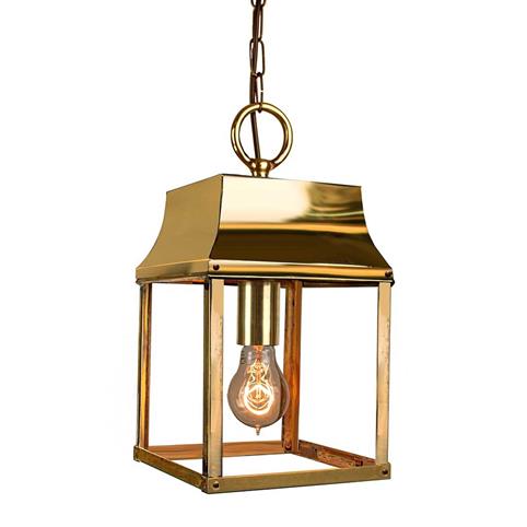 KINGSLEY OUTDOOR Hanging Lantern in Polished Brass