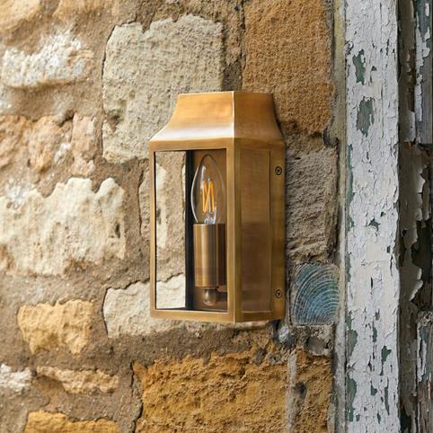 CRAIL SOLID BRASS Lantern Outdoor Wall Light in Brass