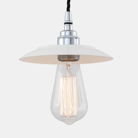 REZNOR SMALL Industrial Shaded Pendant Light in White