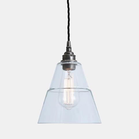 LYX Glass Pendant Light in Antique Silver