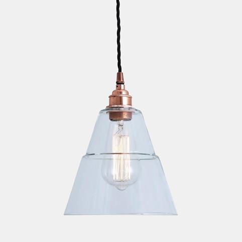 LYX Glass Pendant Light in Polished Copper