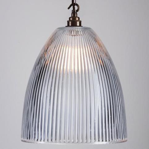 THE STRAND Prismatic Glass Pendant Light- Large in Antique Brass