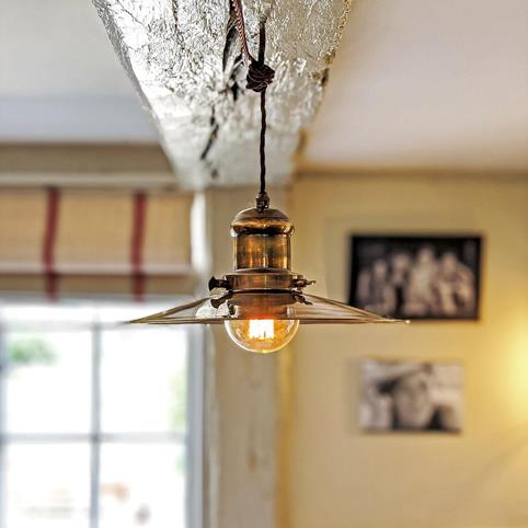 BRENCHLEY Flat Pendant Light in Antique Brass
