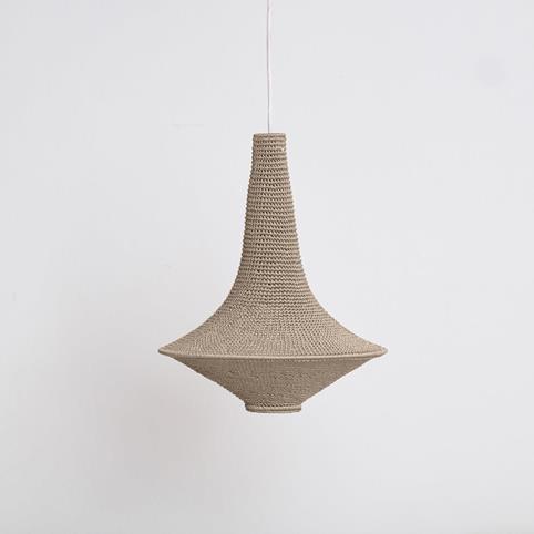 WAHAD Natural Crochet Pendant Light - Large  in Antique Brass