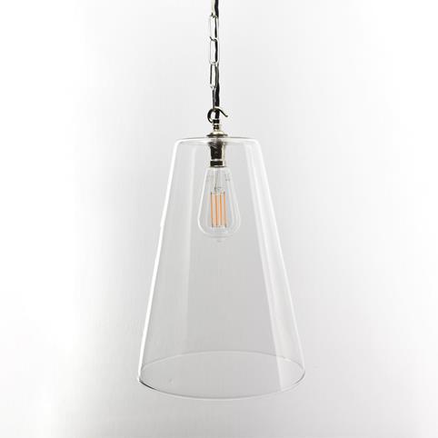 NEWBURY CLEAR Glass Pendant Light - Extra Large in Nickel