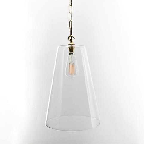 NEWBURY CLEAR Glass Pendant Light - Extra Large in Polished Brass