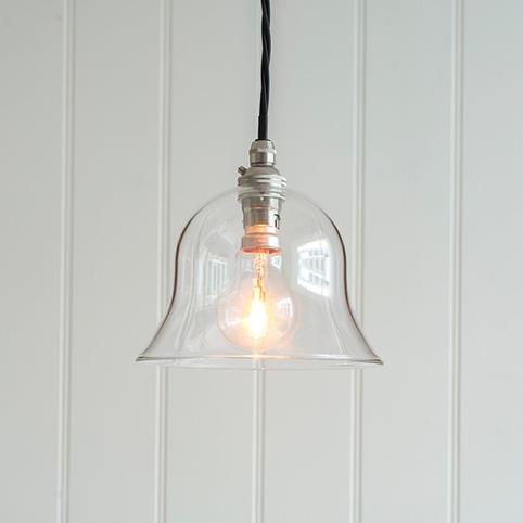 BODIUM CLEAR Glass Pendant Light - Small in Nickel