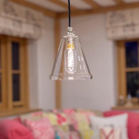 RYE CLEAR Glass Pendant Light- Small in Nickel