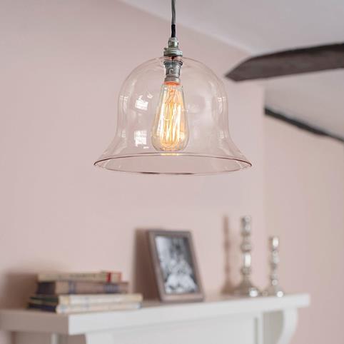 BODIUM CLEAR Glass Pendant Light- Large in Nickel