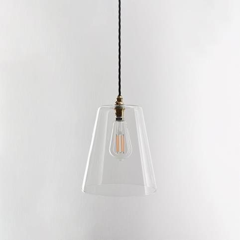 NEWBURY CLEAR Glass Pendant Light - Large in Polished Brass