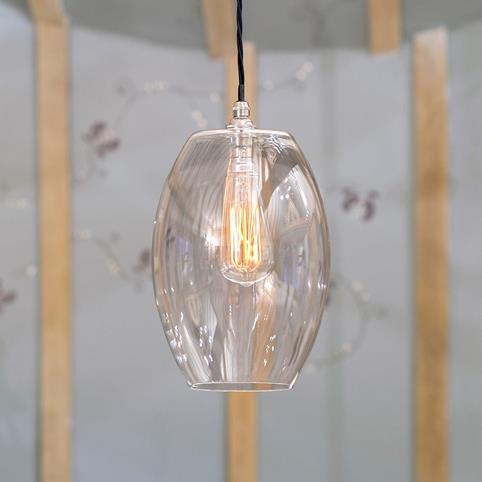 CAMBER CLEAR Glass Pendant Light- Large in Nickel