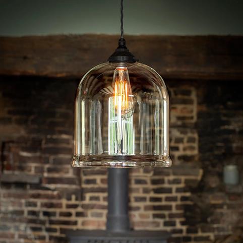 HYTHE CLEAR Glass Pendant Light- Large in Bronze