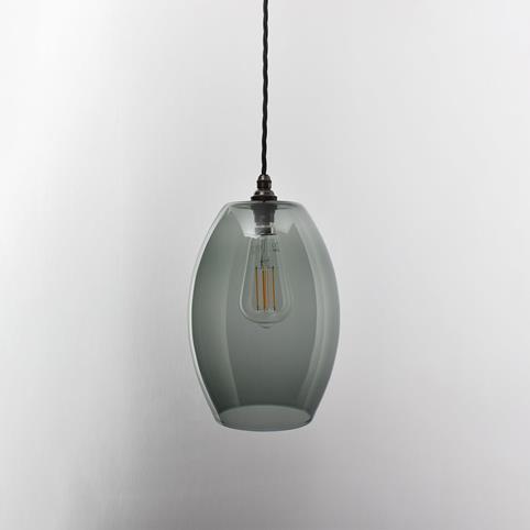 CAMBER SMOKED Glass Pendant Light - Large  in Bronze