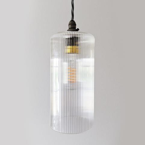 BROOK RIBBED Glass Pendant Light in Bronze