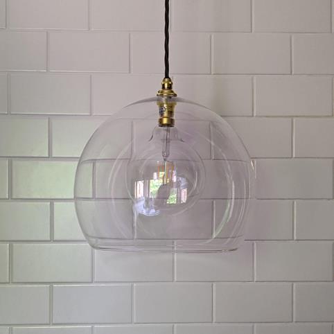 SOHO CLEAR Glass Globe Pendant Light - Extra Large in Polished Brass
