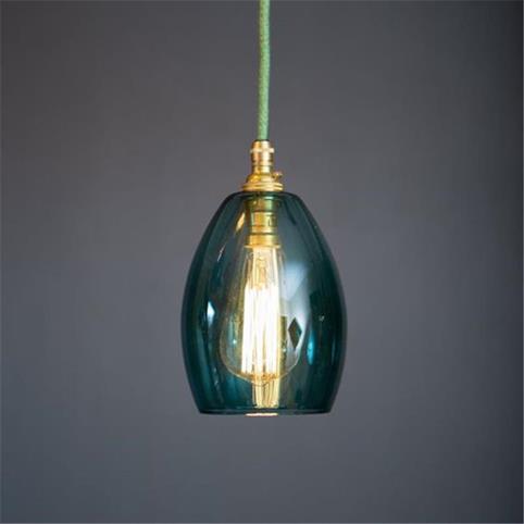 HUTTON Coloured Glass Pendant Light - Small in Teal