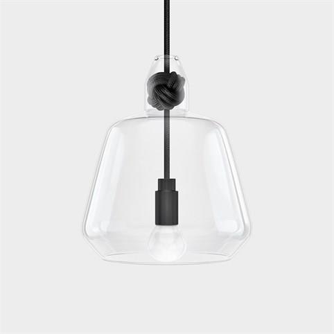 CONTEMPORARY Large Clear Glass Knot Pendant Light