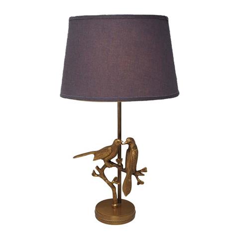TWO BIRDS Table Lamp by Chehoma in Antique Brass