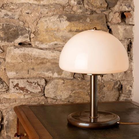 CHAMPIGNON Mid-Century Mushroom Table Light in Antique Brass