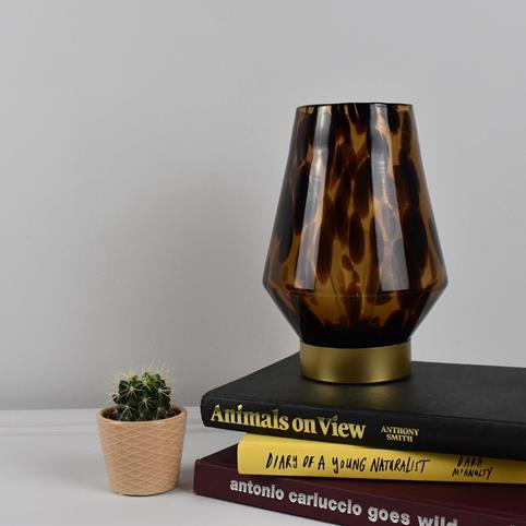 OSITA Glass Cordless Table Lamp in Brown