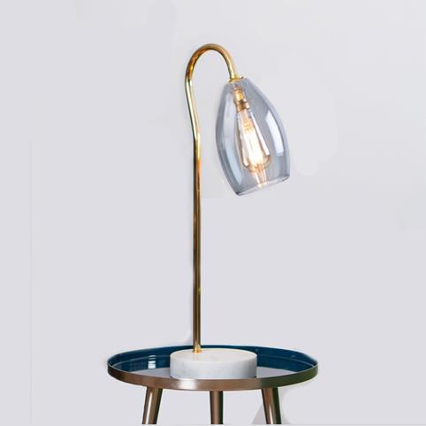HUTTON Table Lamp - Brass in Grey