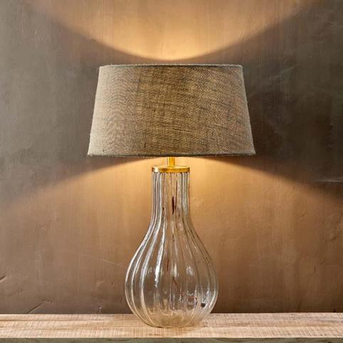VARANISI RIBBED Glass Table Lamp - Tall with Shade