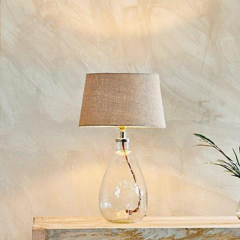 BABA CLEAR Glass Table Lamp - Small with Shade