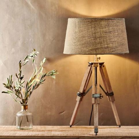 RONGA TRIPOD Table Lamp with Shade in Natural