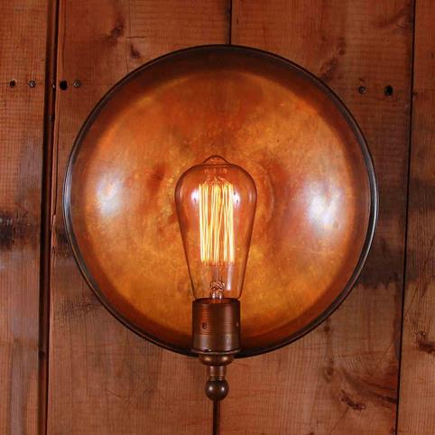 CULLEN Dish Wall Light in Antique Brass
