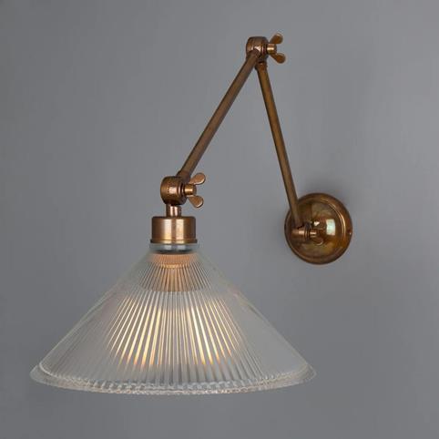 REBELL PRISMATIC Adjustable Wall Light in Antique Brass