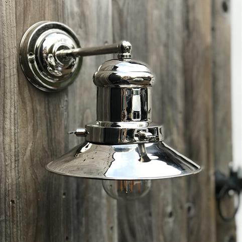 CLASSIC VINTAGE Station Wall Light with Bulb in Polished Nickel