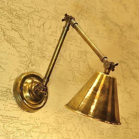 HENLEY Triple Adjustable Wall Light in Antique Brass