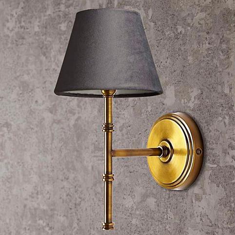 ESME Fabric Shaded Wall Light by Pooky in Grey