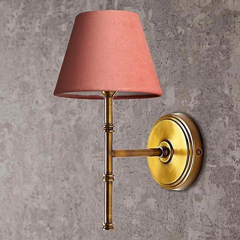 ESME Fabric Shaded Wall Light by Pooky in Pink