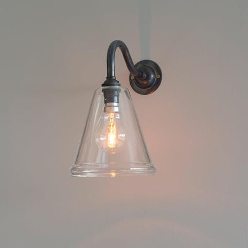 RYE CLEAR Glass Wall Light - Small in Bronze